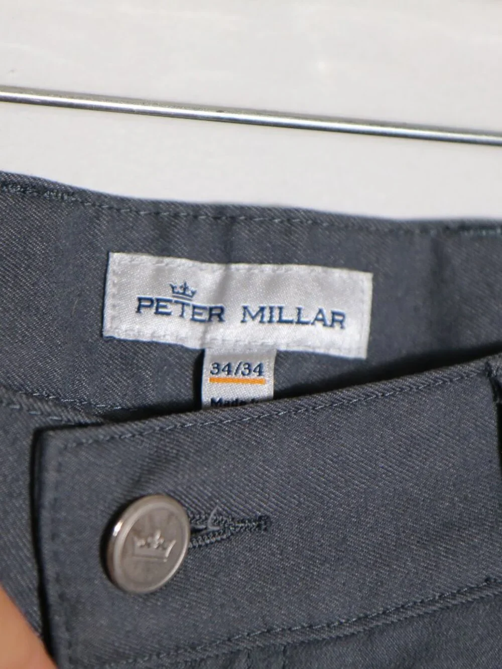 Peter Millar Mens Brentwood Performance Flannel Five Pocket Pant 34x34 Iron Golf